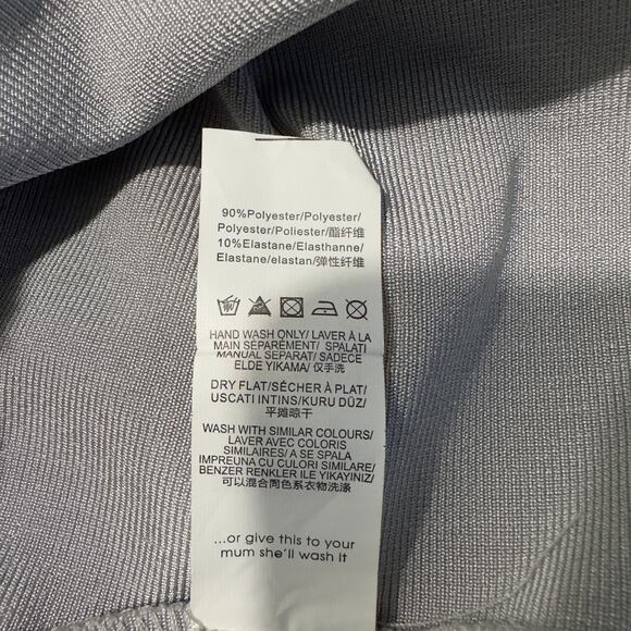 Missguided Midi Dress Women's Size 12 Ice Gray  Bandage Strappy Mesh Insert NWT - Picture 8 of 10